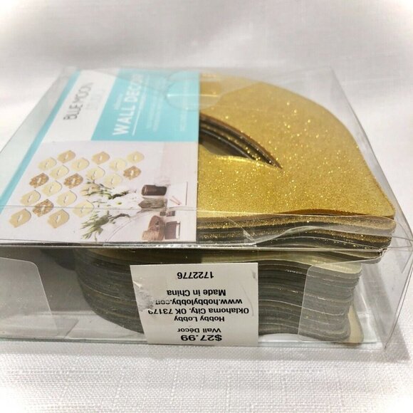 Gold Lips Mirrors Self-Adhesive Blue Moon Studio Wall Home Décor 20 pieces  New! - Picture 4 of 7